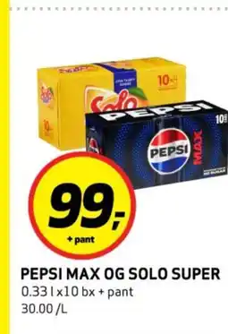 Bunnpris Pepsi max og solo super tilbud