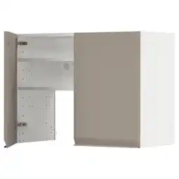 IKEA Metod Veggskap for ventilator hylle/dør, hvit/upplöv matt mørk beige, 80x60 cm tilbud