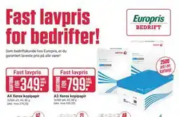 Europris A3 Xerox kopipapir tilbud