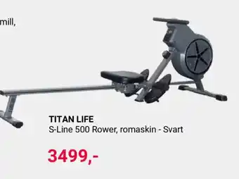 TITAN LIFE S-Line 500 Rower, romaskin - Svart