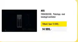 Skousen AEG TH84CB03CB, Platetopp med innebygd ventilator tilbud