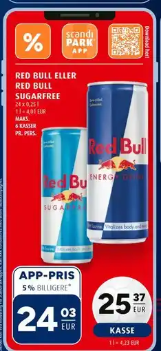 Scandinavian Park RED BULL ELLER RED BULL SUGARFREE, EUR 25.37, App-pris tilbud