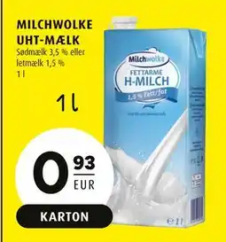 Scandinavian Park MILCHWOLKE UHT-MÆLK, EUR 0.93 tilbud