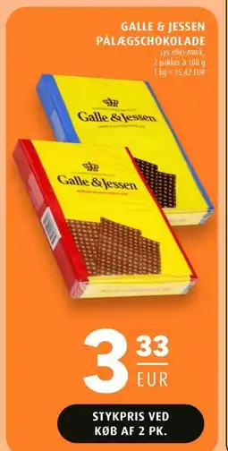 Scandinavian Park GALLE & JESSEN PÅLÆGSCHOKOLADE, EUR 3.33 tilbud