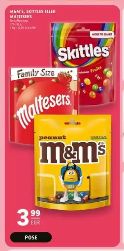 Scandinavian Park M&M’S, SKITTLES ELLER MALTESERS, EUR 3.99 tilbud