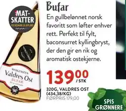 Jacobs 320G, VALDRES OST (434,38/KG) tilbud