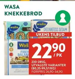 Jacobs WASA KNEKKEBRØD tilbud