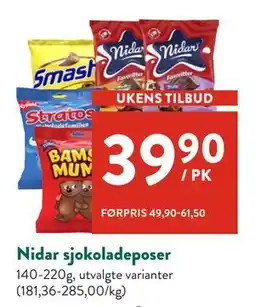 Jacobs Nidar sjokoladeposer tilbud