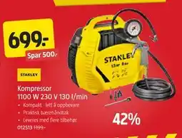 Jula Kompressor 1100 W 230 V 130 l/min tilbud