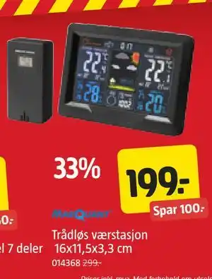 Trådløs værstasjon 16x11,5x3,3 cm