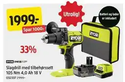 Jula Slagdrill med tilbehørssett 105 Nm 4,0 Ah 18 V tilbud