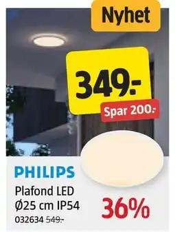 Jula Plafond LED Ø25 cm IP54 tilbud