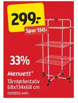 Jula Tårntørkestativ 68x134x68 cm tilbud