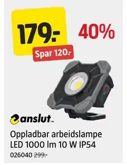 Jula Oppladbar arbeidslampe LED 1000 lm 10 W IP54 tilbud