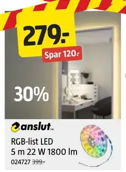 Jula RGB-list LED 5 m 22 W 1800 lm tilbud