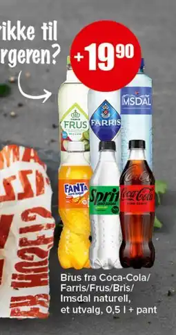 Spar Brus fra Coca-Cola/ Farris/Frus/Bris/ Imsdal naturell tilbud