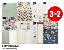 Spar Servietter/lys tilbud