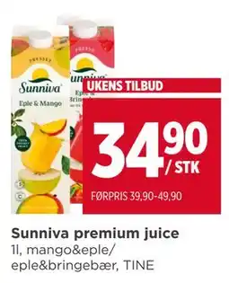 Meny Sunniva premium juice tilbud