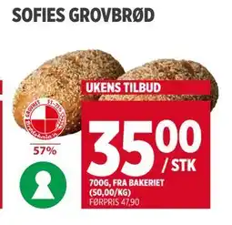 Meny SOFIES GROVBRØD tilbud