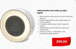 Clas Ohlson Vekkerklokke med wake-up light, digital tilbud