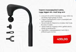 Clas Ohlson Capere massasjepistol nakke, rygg, legger etc. med lang arm tilbud