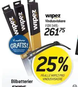 Thansen 25% PÅ ALLE WIPEZ PRO VINDUSVISKERE tilbud