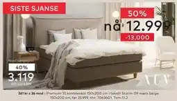 Skeidar Premium 10 kontinental 150x200 cm tilbud