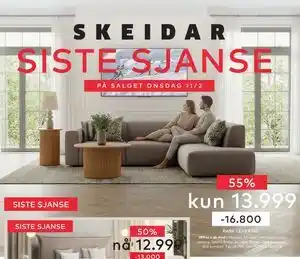 Skeidar Monaco 2,5-seter tilbud