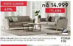 Skeidar Noor 2.5-seter sofa tilbud