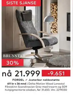 Skeidar Delta Motion Wood Lenestol tilbud