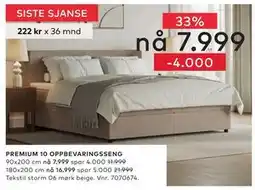 Skeidar PREMIUM 10 OPPBEVARINGSSENG tilbud