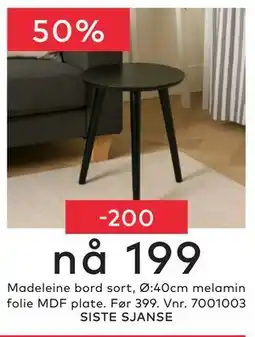 Skeidar Madeleine bord tilbud