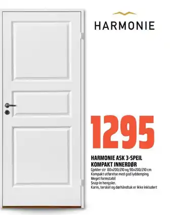 Obs Bygg Harmonie ask 3-speil kompakt innerdør tilbud