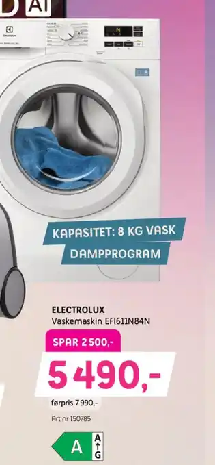 ELECTROLUX Vaskemaskin EF1611N84N