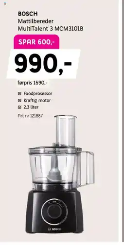 ELON BOSCH Mattilbereder MultiTalent 3 MCM3101B tilbud