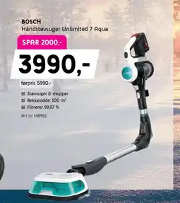 ELON BOSCH Håndstøvsuger Unlimited 7 Aqua tilbud