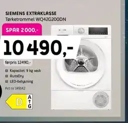 ELON SIEMENS Extraklasse Tørketrommel WQ42G200DN tilbud