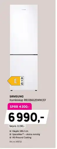 ELON SAMSUNG Kombiskap RB33B612EWW/EF tilbud