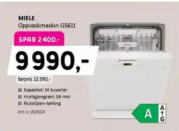 ELON MIELE Oppvaskmaskin G5611 tilbud