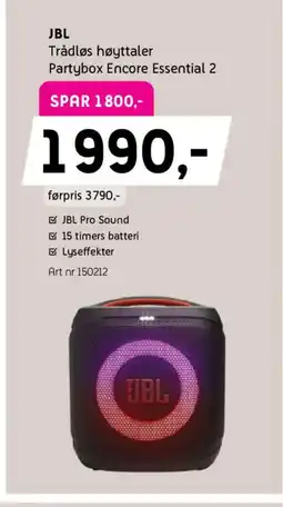 ELON JBL Trådløs høyttaler Partybox Encore Essential 2 tilbud
