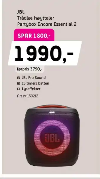 ELON JBL Trådløs høyttaler Partybox Encore Essential 2 tilbud