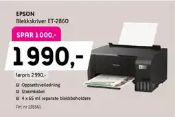 ELON EPSON Blekkskriver ET-2860 tilbud