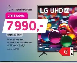 ELON LG TV 75" 75UA75006LA tilbud