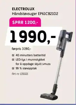 ELON ELECTROLUX Håndstøvsuger EP61CB21D2 tilbud