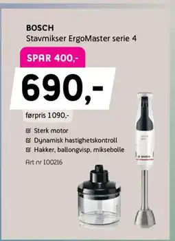 ELON BOSCH Stavmikser ErgoMaster serie 4 tilbud