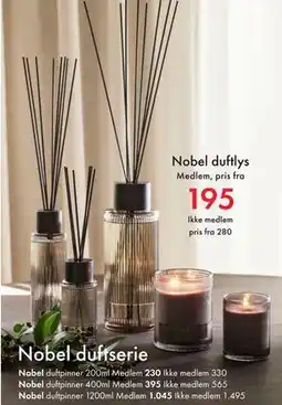Fagmøbler Nobel duftlys, Medlemspris tilbud