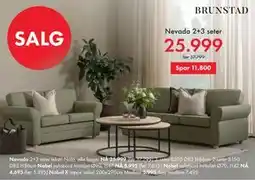 Fagmøbler Nevada 2+3 seter tilbud