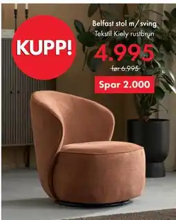 Fagmøbler Belfast stol m/sving tilbud