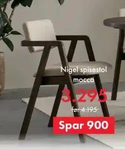 Fagmøbler Nigel spisestol mocca tilbud