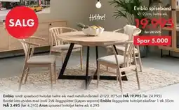 Fagmøbler Embla spisebord tilbud